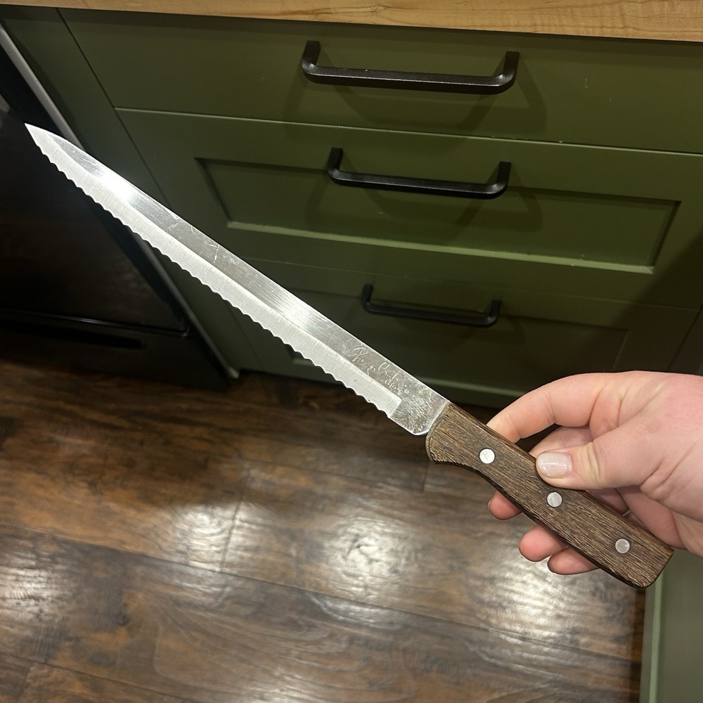 Pierre Santini Serrated Blade Knife Slicing Carving 10" Blade Japan Vintage